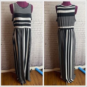 Egs California black and white striped maxi dress size 1XL